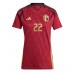 Camiseta Bélgica Jeremy Doku #22 Primera Equipación Replica Eurocopa 2024 para mujer mangas cortas